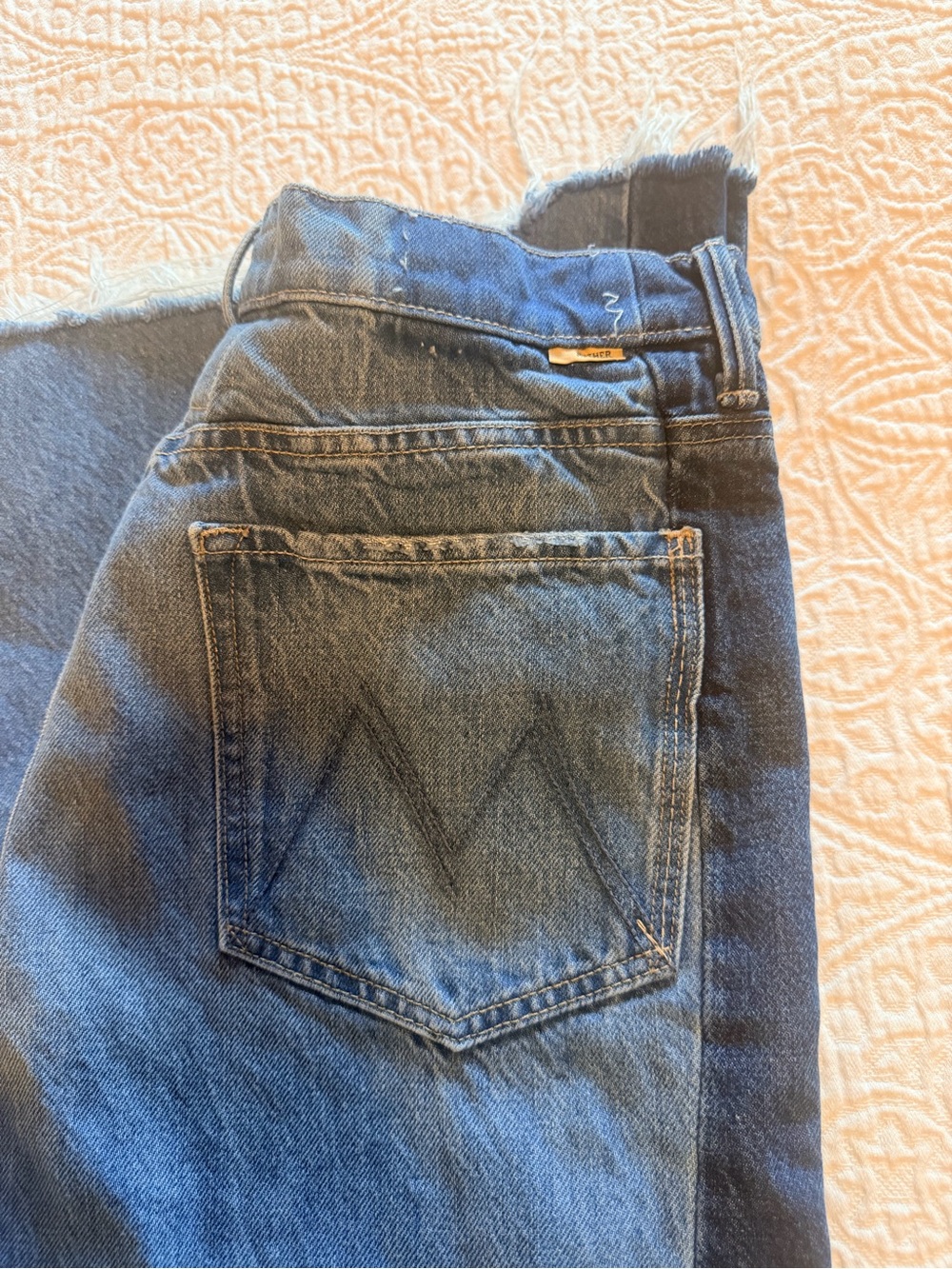 MOTHER The Tux Sidestepper Sneak High Rise Flare Jeans in Double Take 29